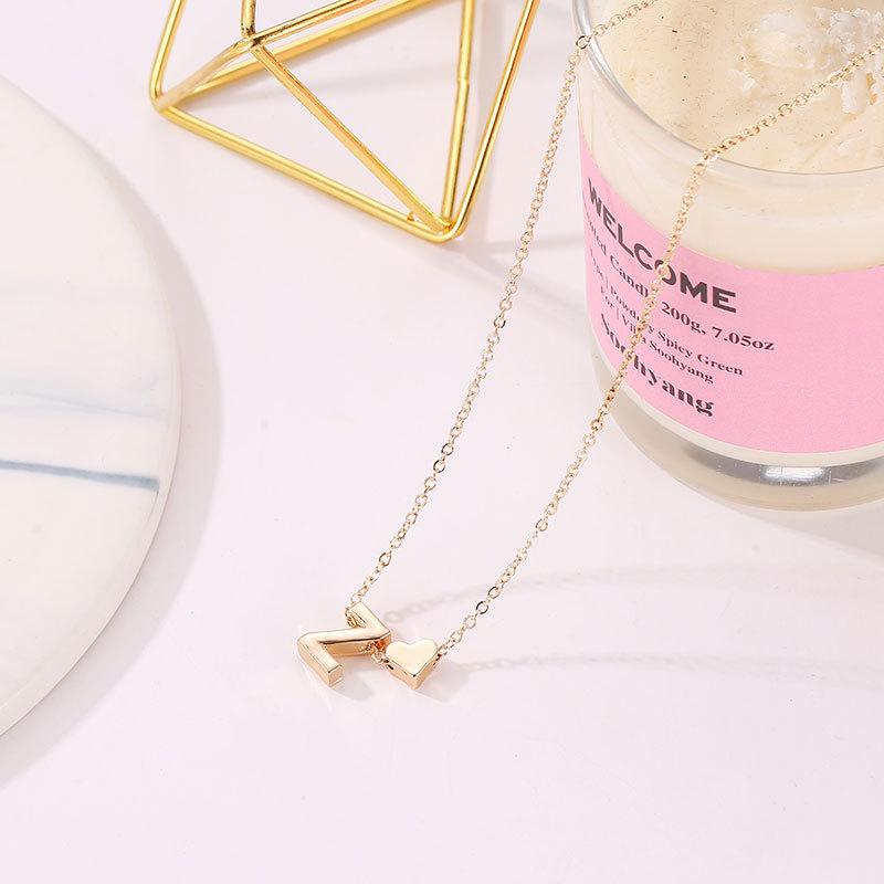 fashion love 26 english alphabet simple alloy necklace nhdp148728 By Trendy Jewels