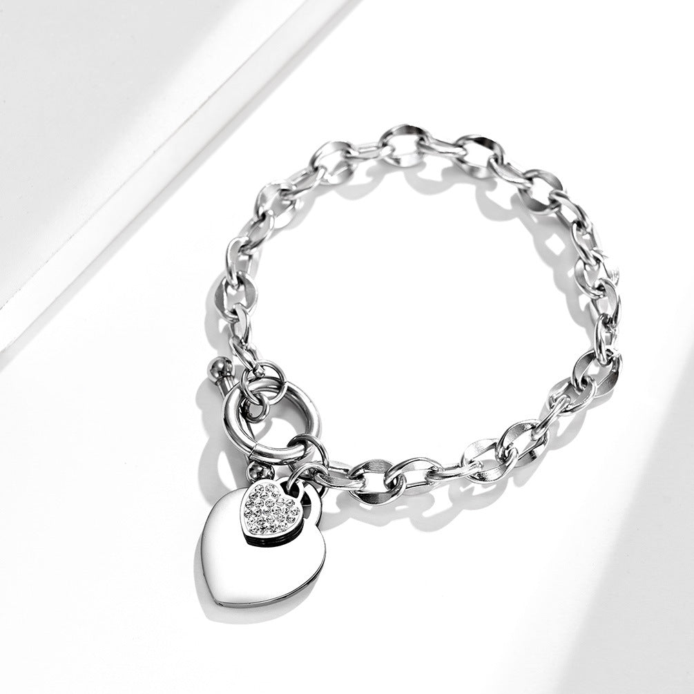 retro heart shape titanium steel bracelets By Trendy Jewels
