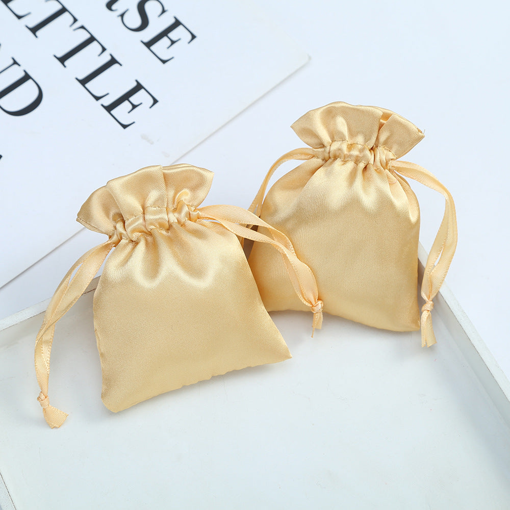 Simple Style Solid Color Satin Drawstring Jewelry Packaging Bags By Trendy Jewels