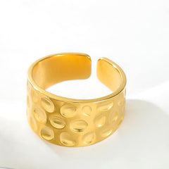 Stainless Steel 18K Gold Plated Simple Style Solid Color Open Rings By Trendy Jewels