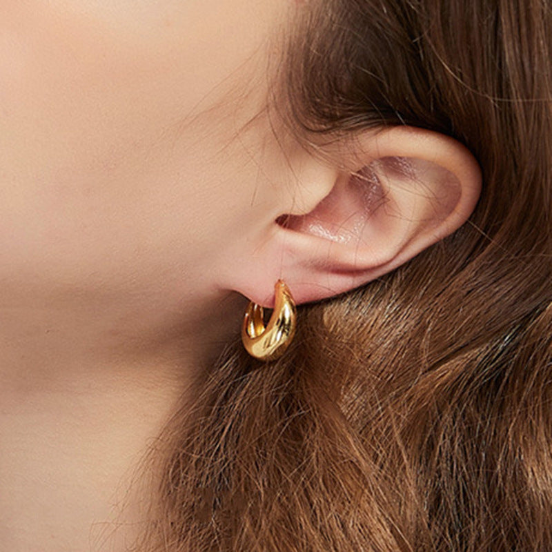 punk round copper plating hoop earrings 1 pair By Trendy Jewels