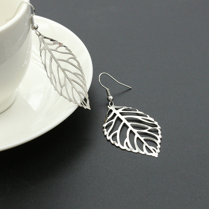 fashion leaf plating alloy no inlaid earrings By Trendy Jewels