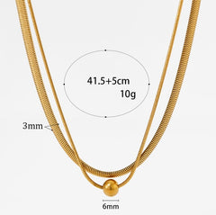 304 Stainless Steel 16K Gold Plated White Gold Plated Gold Plated Simple Style Plating Solid Color Bracelets Necklace By Trendy Jewels