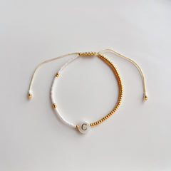 simple style letter glass bracelets By Trendy Jewels