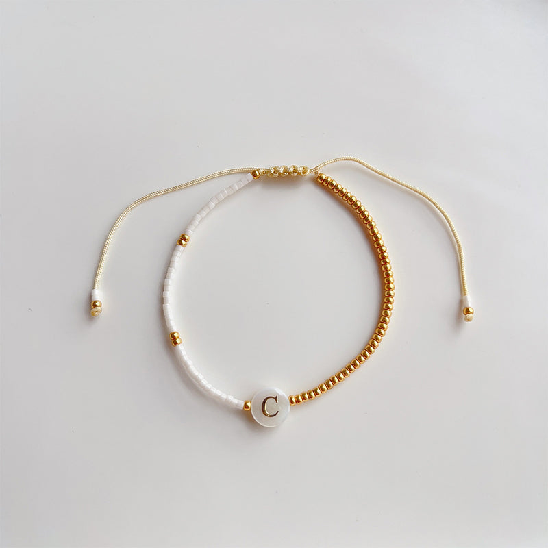 simple style letter glass bracelets By Trendy Jewels