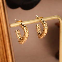 1 Pair Casual Vintage Style Twist Stainless Steel Earrings By Trendy Jewels