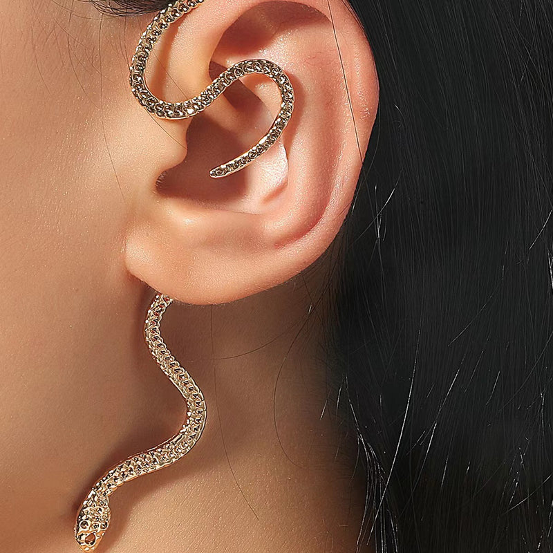 jewelry fashion snake metal artificial diamond plating inlay ear clips By Trendy Jewels