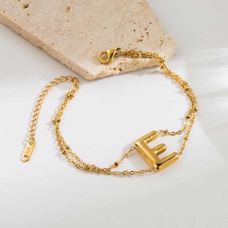 ig style simple style letter stainless steel plating 18k gold plated bracelets By Trendy Jewels