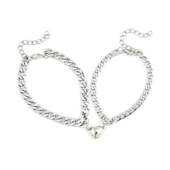 fashion solid color stainless steel bracelets heart stainless steel bracelets 2 pieces By Trendy Jewels