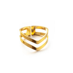 simple style geometric stainless steel open rings By Trendy Jewels