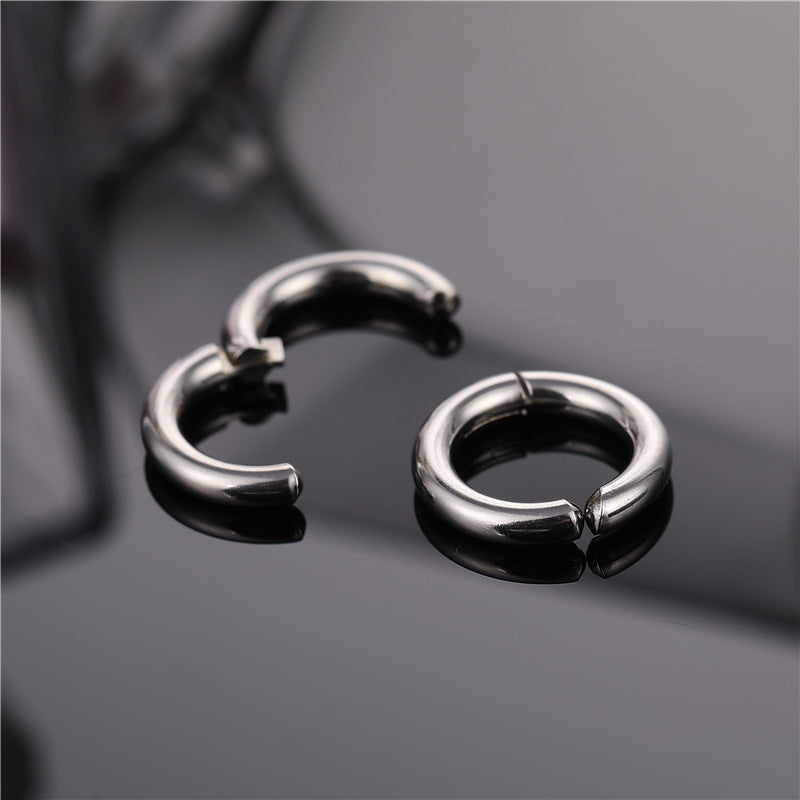 1 pair simple style round stainless steel ear clips By Trendy Jewels