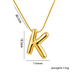 Titanium Steel Vintage Style Letter Plating Pendant Necklace By Trendy Jewels