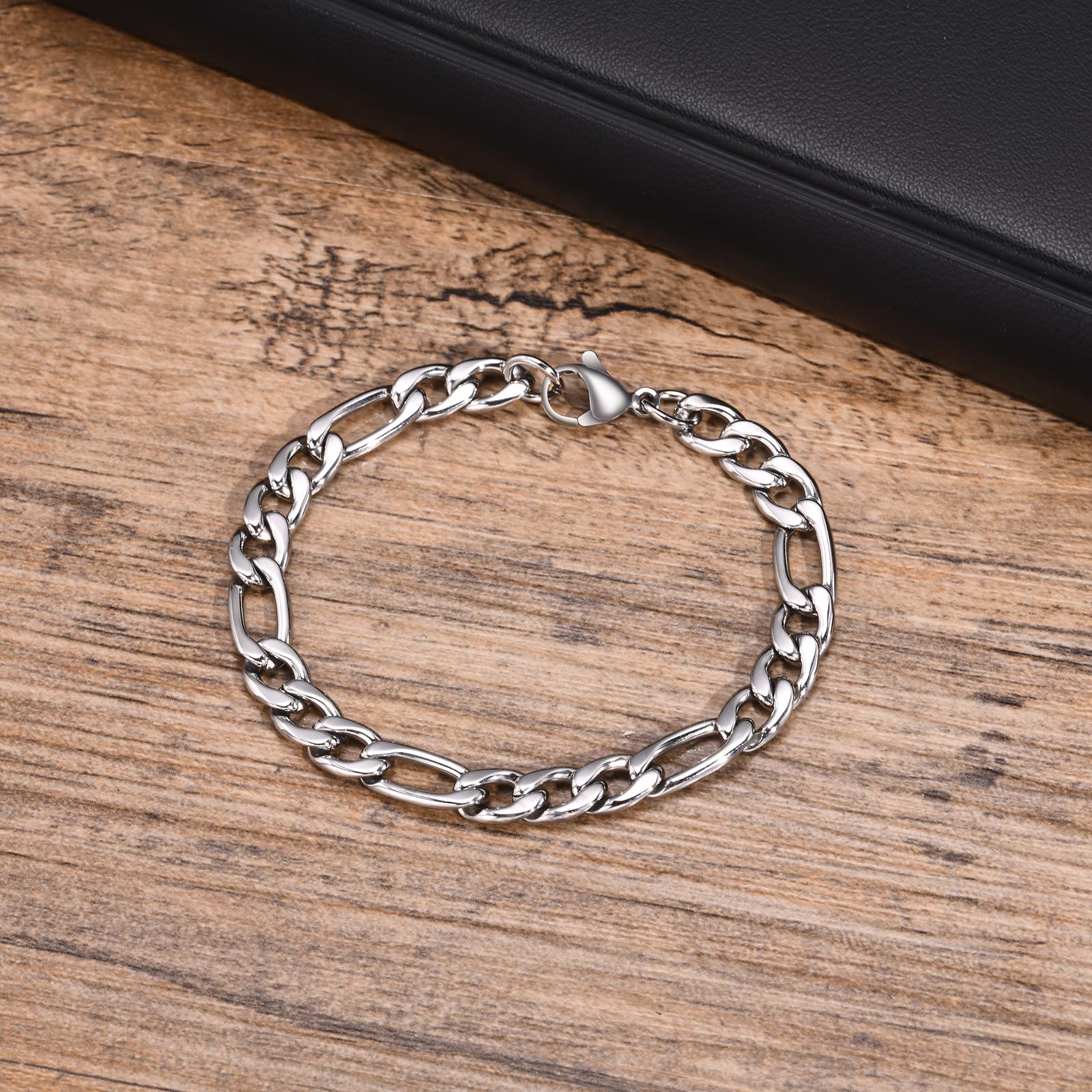 simple style commute solid color stainless steel men's bracelets By Trendy Jewels