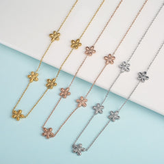 304 Stainless Steel 18K Gold Plated Simple Style Classic Style Plating Flower Jewelry Set By Trendy Jewels