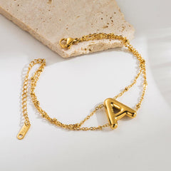 ig style simple style letter stainless steel plating 18k gold plated bracelets By Trendy Jewels