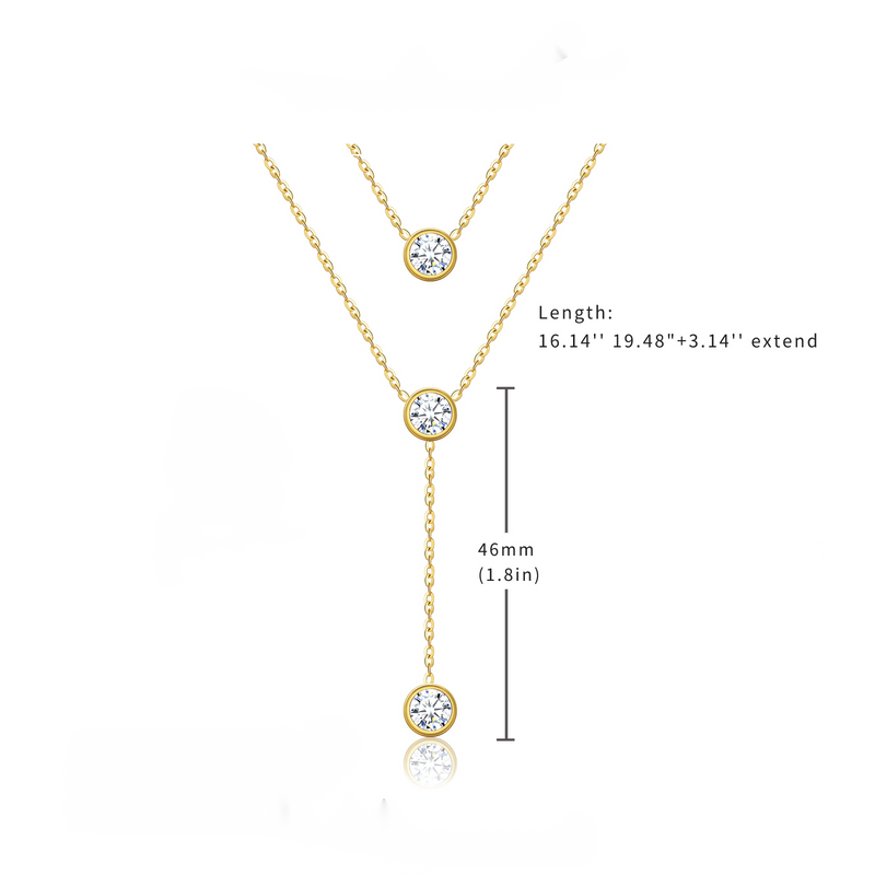 Stainless Steel Simple Style Solid Color Plating Inlay Zircon Double Layer Necklaces By Trendy Jewels