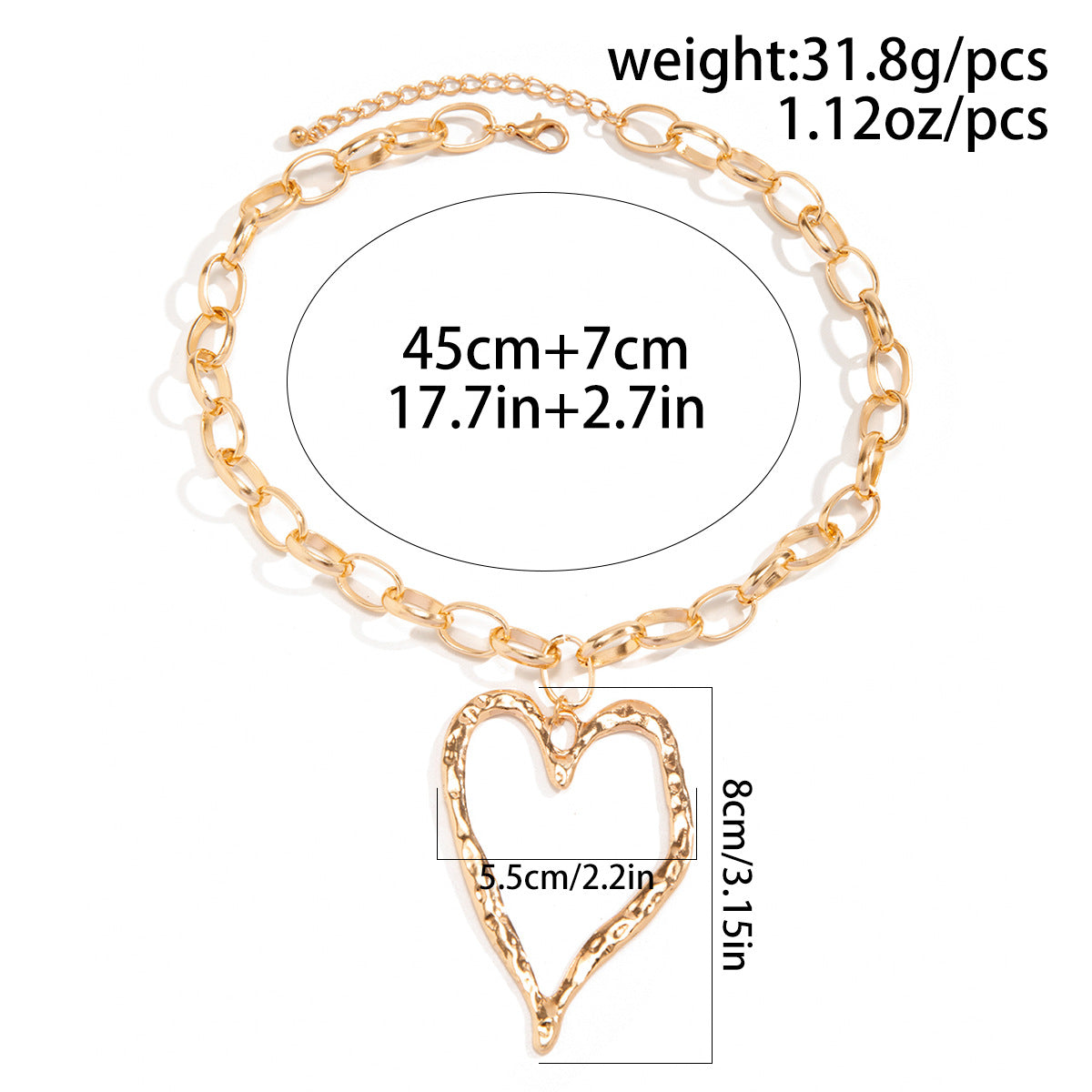 Simple Style Classic Style Heart Shape Zinc alloy Women's Pendant Necklace By Trendy Jewels