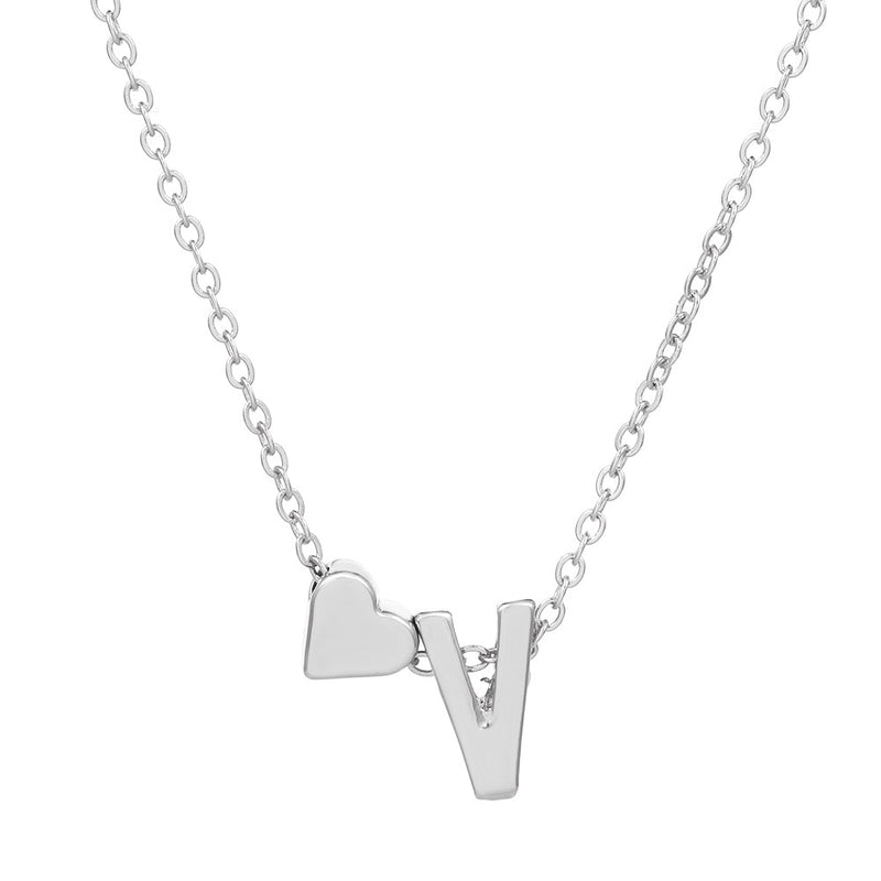 fashion love 26 english alphabet simple alloy necklace nhdp148728 By Trendy Jewels