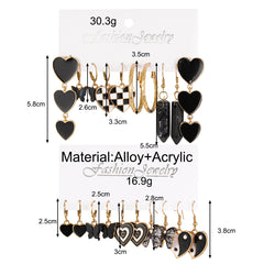 1 set retro ethnic style gossip heart shape butterfly arylic alloy earrings By Trendy Jewels