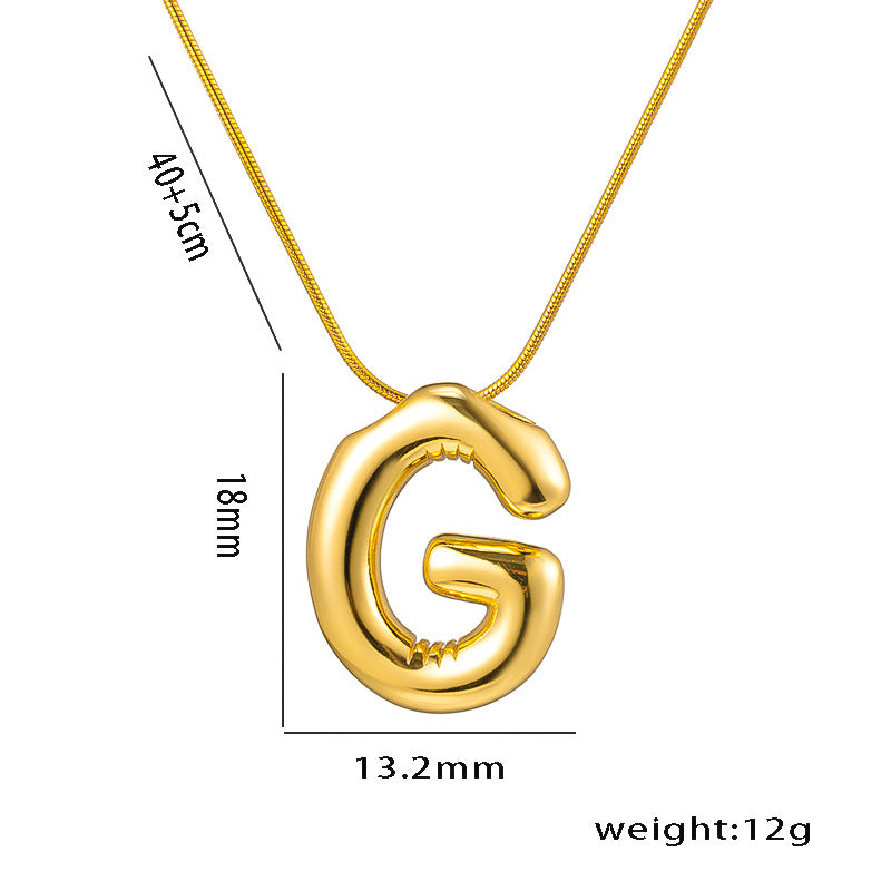 Titanium Steel Vintage Style Letter Plating Pendant Necklace By Trendy Jewels