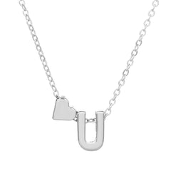 fashion love 26 english alphabet simple alloy necklace nhdp148728 By Trendy Jewels