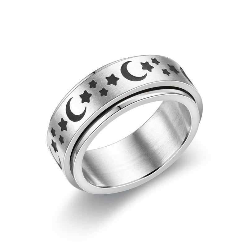 titanium steel rotating ring male rotating decompression anti-anxiety ring By Trendy Jewels