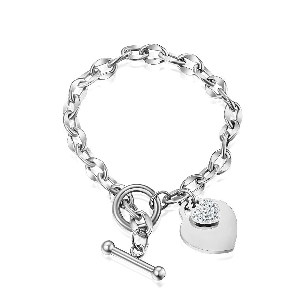 retro heart shape titanium steel bracelets By Trendy Jewels