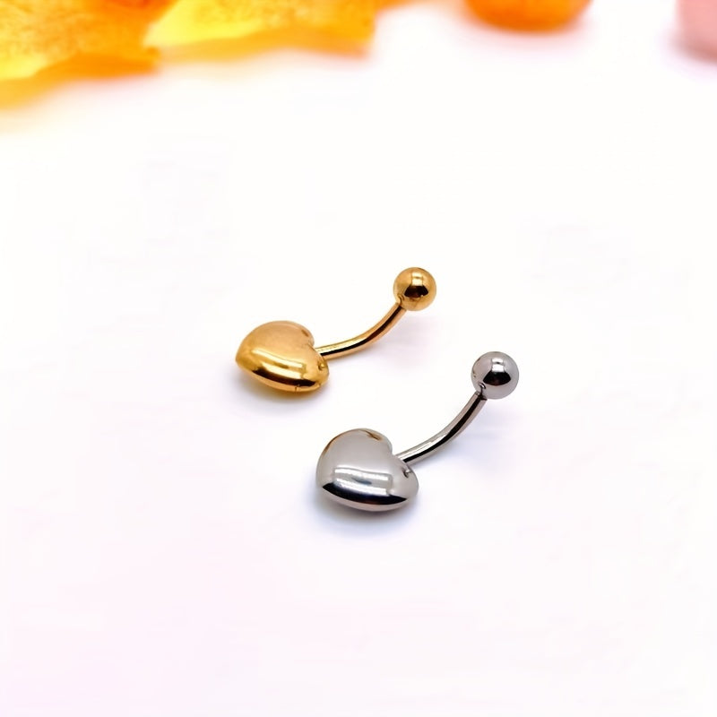 modern style cool style heart shape stainless steel plating none gold plated belly ring By Trendy Jewels