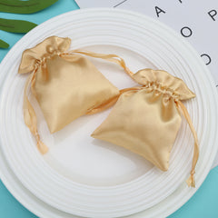 Simple Style Solid Color Satin Drawstring Jewelry Packaging Bags By Trendy Jewels
