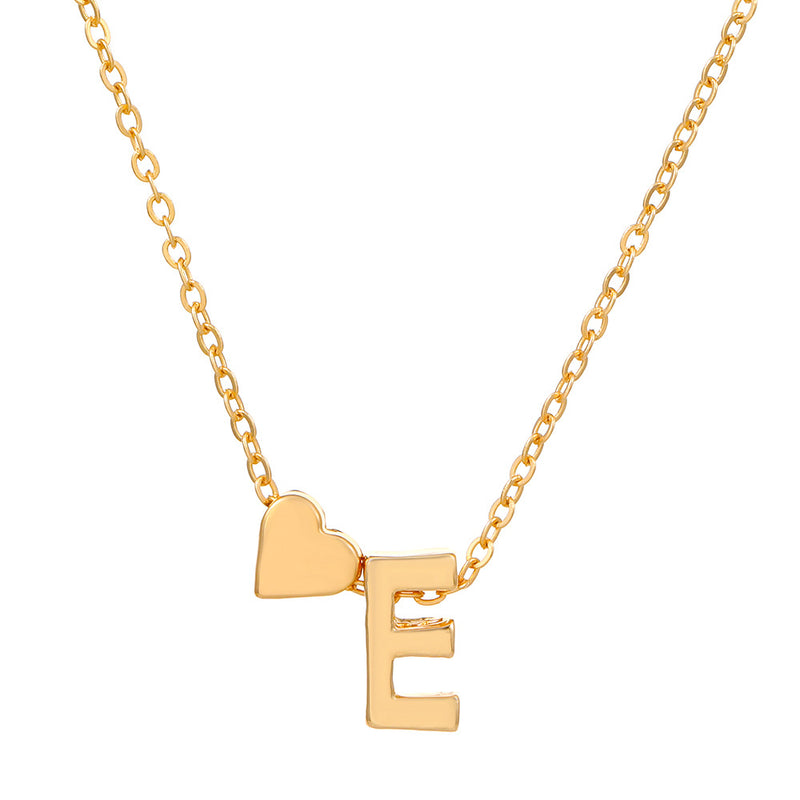 fashion love 26 english alphabet simple alloy necklace nhdp148728 By Trendy Jewels