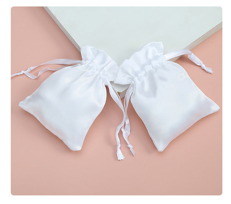 Simple Style Solid Color Satin Drawstring Jewelry Packaging Bags By Trendy Jewels