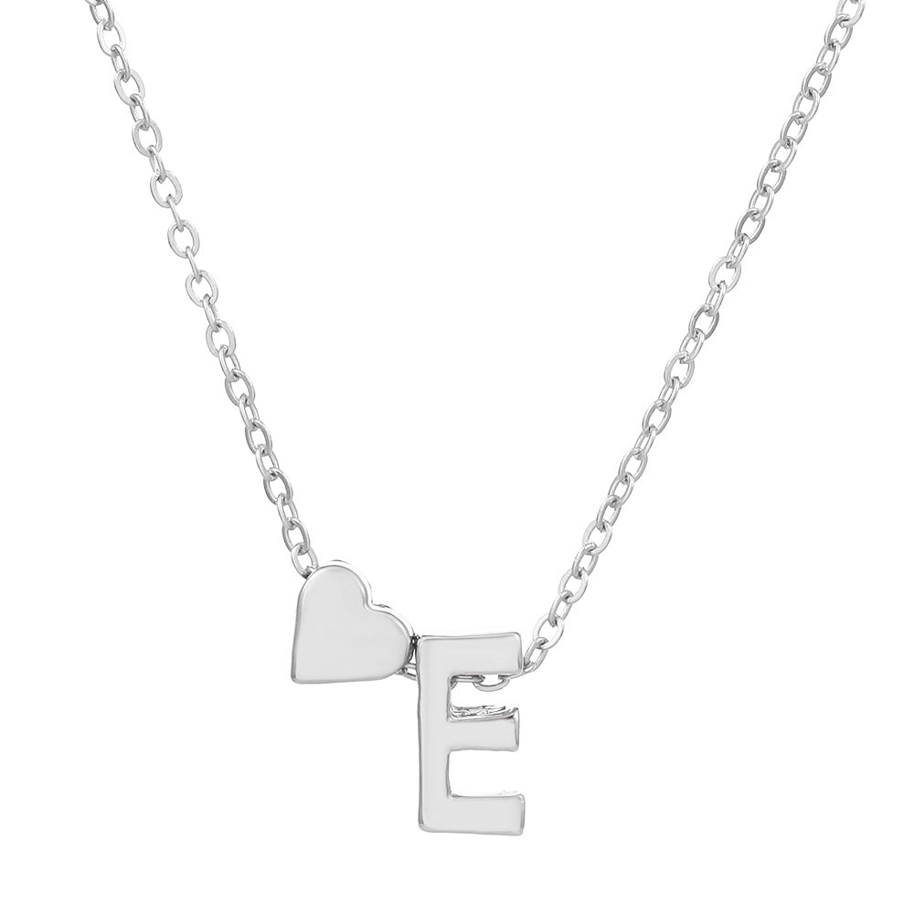 fashion love 26 english alphabet simple alloy necklace nhdp148728 By Trendy Jewels