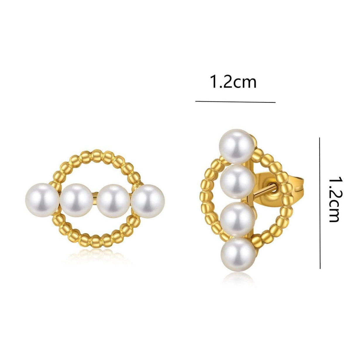 1 Pair Simple Style Classic Style Solid Color Inlay Stainless Steel Pearl Ear Studs By Trendy Jewels