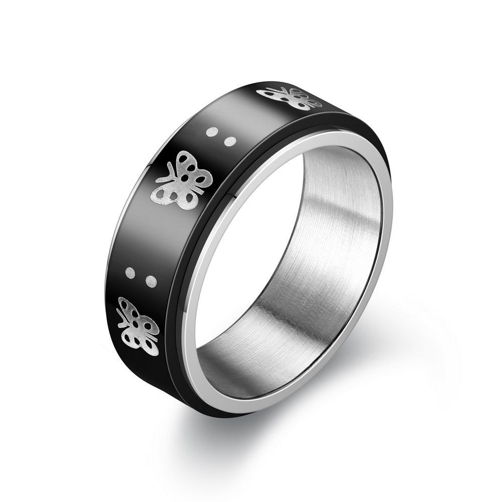 titanium steel rotating ring male rotating decompression anti-anxiety ring By Trendy Jewels