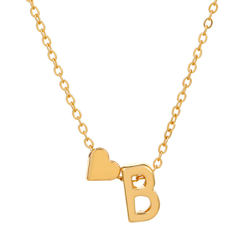 fashion love 26 english alphabet simple alloy necklace nhdp148728 By Trendy Jewels