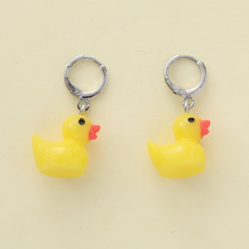 1 Piece Cute Simple Style Duck Resin Drop Earrings By Trendy Jewels