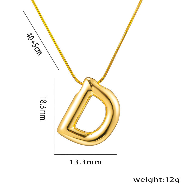 Titanium Steel Vintage Style Letter Plating Pendant Necklace By Trendy Jewels