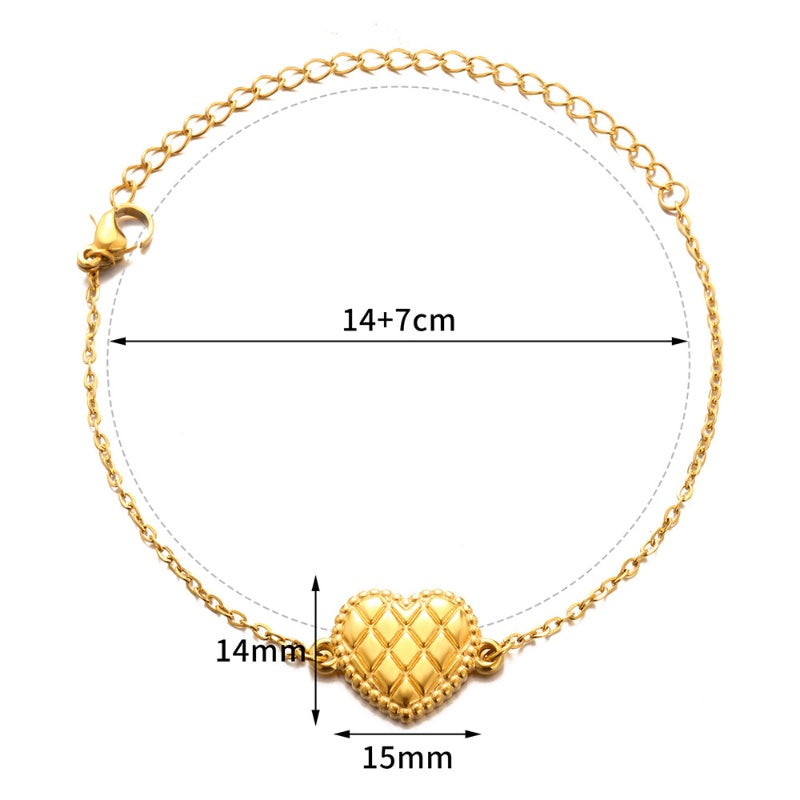 304 Stainless Steel 18K Gold Plated Simple Style Classic Style Plating Three-dimensional Heart Shape Necklace By Trendy Jewels