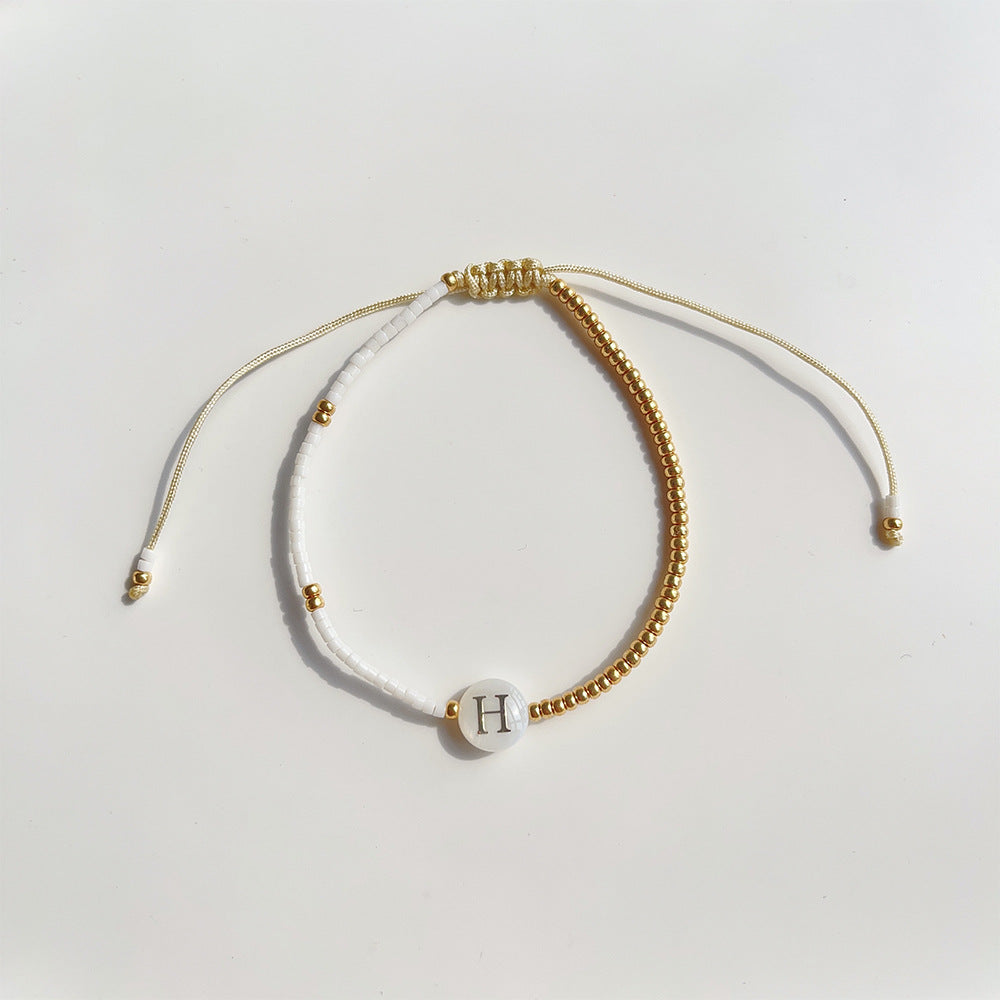 simple style letter glass bracelets By Trendy Jewels