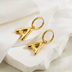 1 pair simple style letter plating stainless steel 18k gold plated ear clip By Trendy Jewels