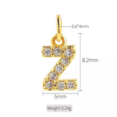 1 Piece Copper Zircon 14K Gold Plated Inlay Polished Pendant By Trendy Jewels