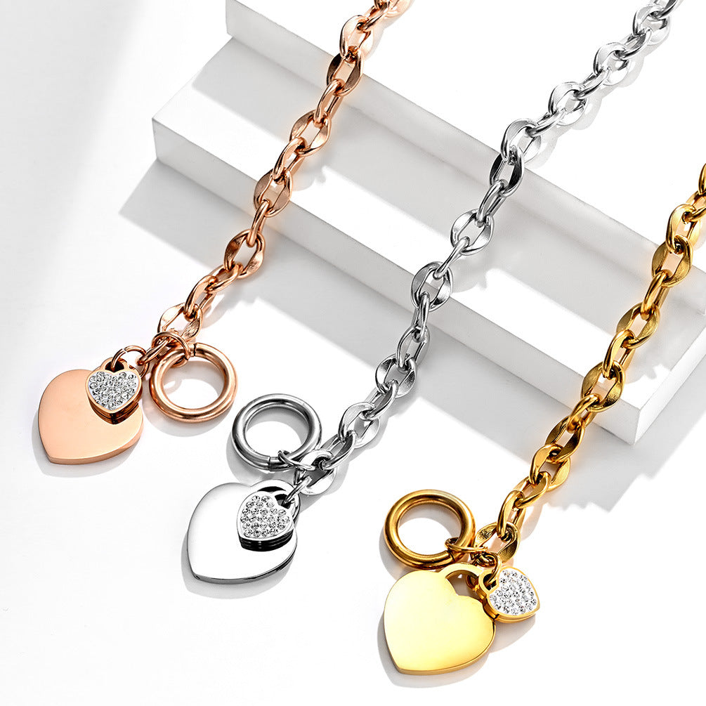 retro heart shape titanium steel bracelets By Trendy Jewels