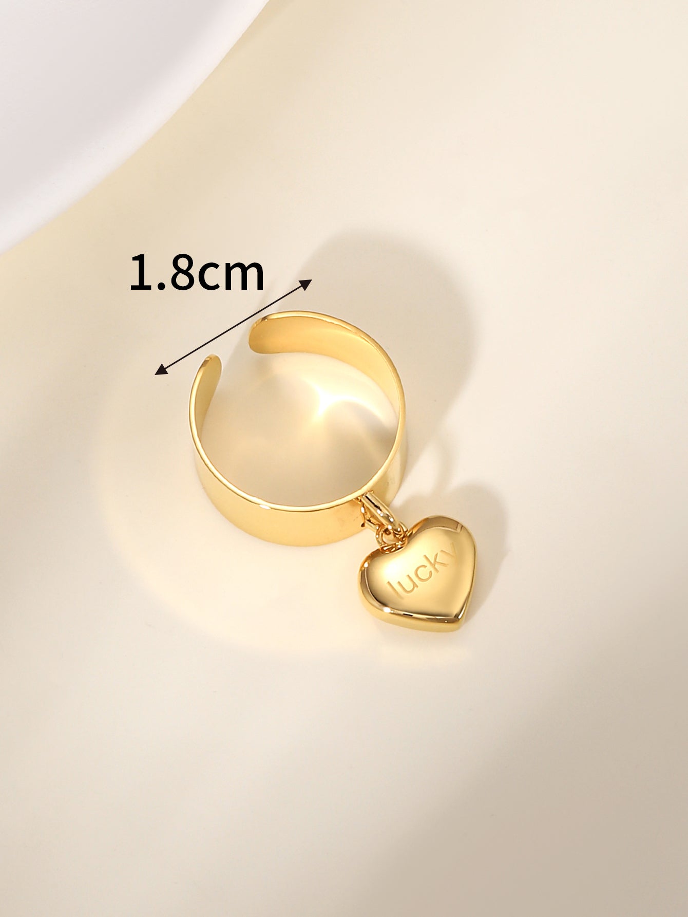 simple style letter heart shape stainless steel plating 18k gold plated charm rings By Trendy Jewels