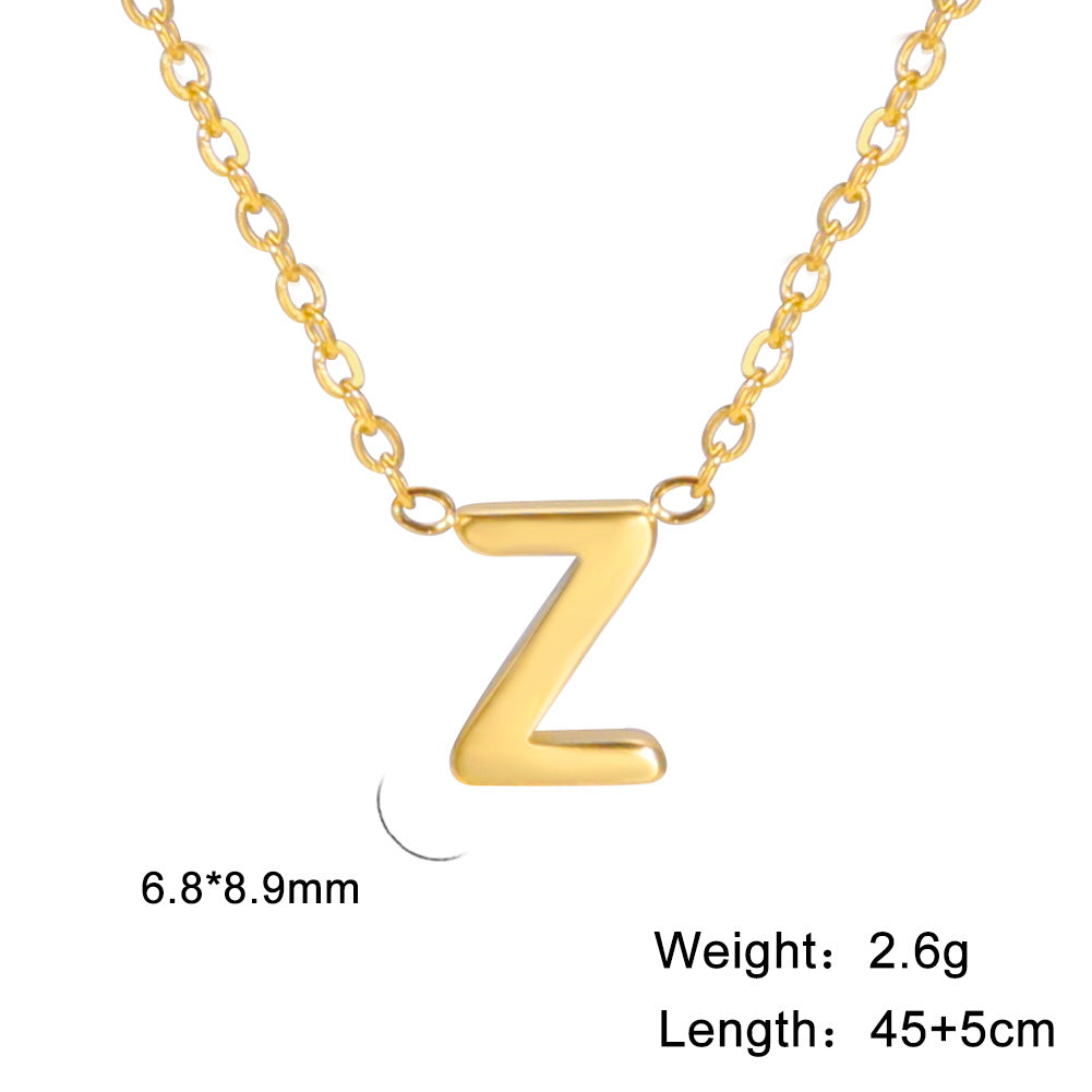 simple style letter stainless steel plating pendant necklace By Trendy Jewels