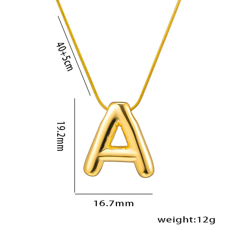 Titanium Steel Vintage Style Letter Plating Pendant Necklace By Trendy Jewels