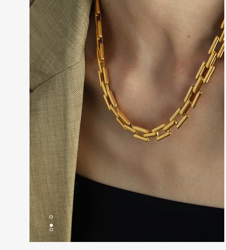 Titanium Steel Simple Style Geometric Plating Bracelets Necklace By Trendy Jewels