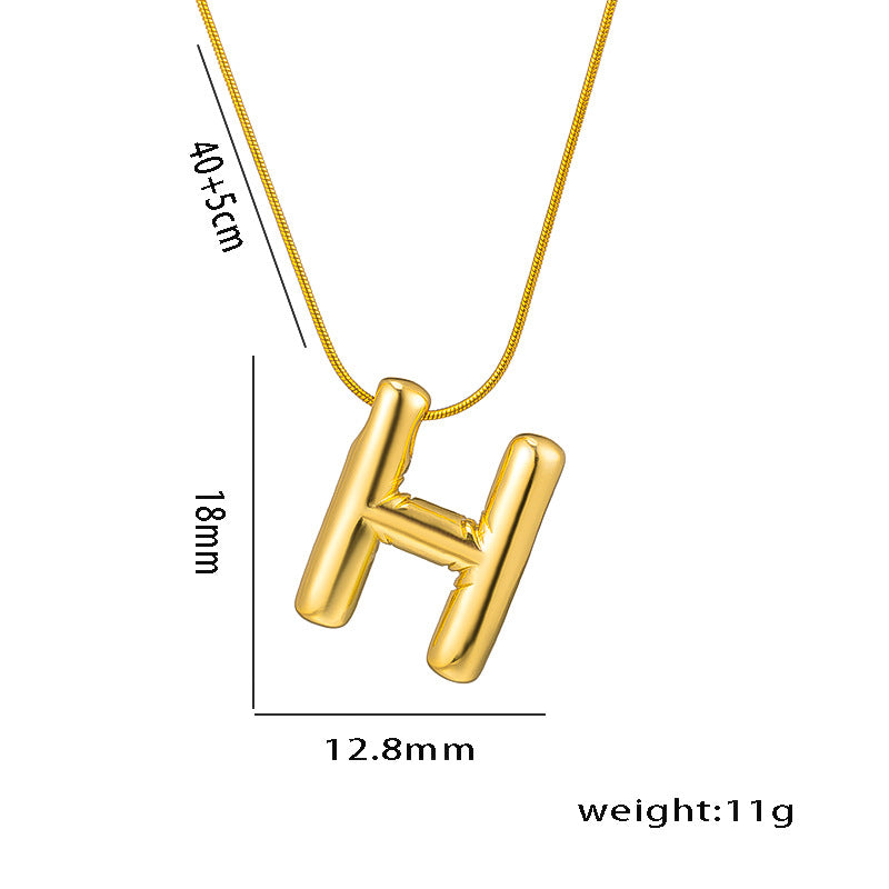 Titanium Steel Vintage Style Letter Plating Pendant Necklace By Trendy Jewels