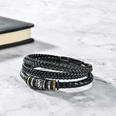 fashion cross rectangle stainless steel pu leather braid unisex bracelets By Trendy Jewels