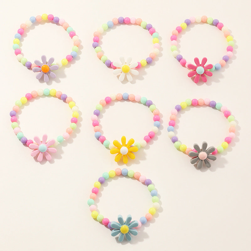 flower beaded no inlaid kid's bracelets By Trendy Jewels