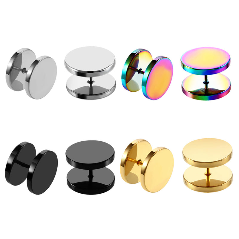 1 piece simple style solid color plating stainless steel ear studs By Trendy Jewels
